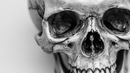 Canvas Print - Close-Up of a Human Skull's Facial Features