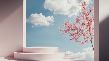 Poster - Nature Infused Podium for Elevated Product Presentation