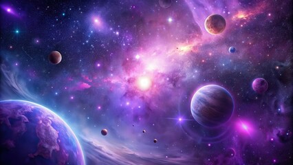 Wall Mural - beautiful purple space background with cosmic elements, purple, space, background, sci-fi, cosmic, w