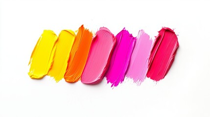 Neon summer color palette, bold and bright tones, party-inspired swatch, isolated on white background