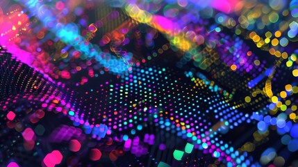 Poster - Abstract background with colorful bokeh and bright lights.