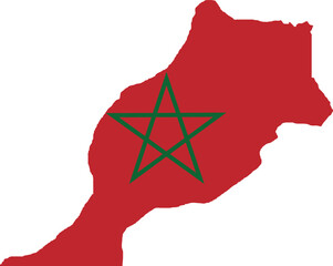 Wall Mural - Morocco Flag in Map, Morocco Map with Flag, Country Map, Morocco Map with Flag, Nation Flag Morocco