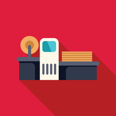 Poster - Factory equipment processing food on conveyor belt system