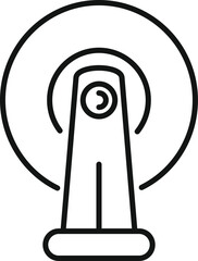 Poster - Simple vector icon of a wireless charger, transmitting energy to a smartphone