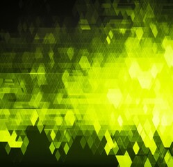 Wall Mural - Design background with geometric green polygons