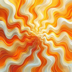 Wall Mural - An intricate star pattern with swirling orange and yellow lines creates a hypnotic effect. This psychedelic design, featuring burst lines and twisted swirls, art installations, and posters.