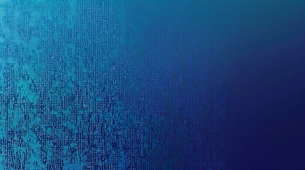 Poster - A detailed graphic of random ASCII characters layered over a gradient blue background, with varying font sizes and opacities, generating a sense of depth and complexity within the composition
