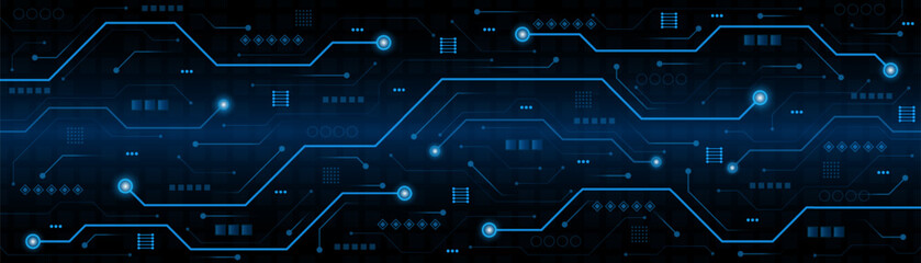 Leinwandbilder - Technology background, electronic circuit board or modern internet network connection.
