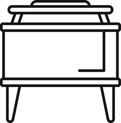 Poster - minimalist icon of an empty school blackboard with support for markers, standing on legs, ready for 