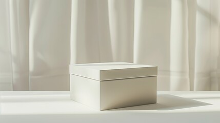 Fototapete - A simple, unbranded toy box mockup with clear label space, placed against a white or light colored