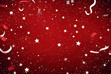 Wall Mural - Festive Red Starry Background