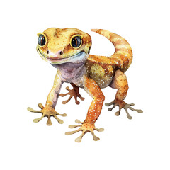 Wall Mural - cute gecko vector illustration in watercolor style