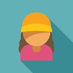 Poster - this vector illustration features a woman wearing a yellow hat, perfect for representing concepts re