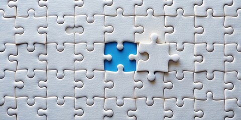 Aufkleber - A puzzle with one missing link , Puzzle, missing, link, connection, challenge, solution, completion, concept, problem, strategy