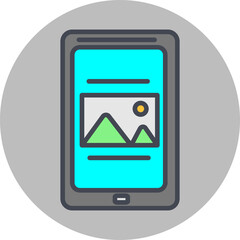 Sticker - Smartphone Vector Icon