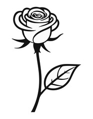 simple silhouette of a rose