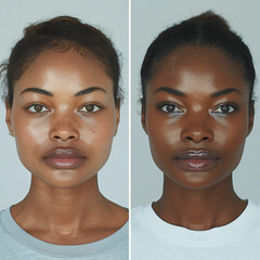 before and after natural makeup application, modern beauty transformation