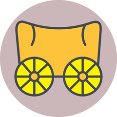 Sticker - Wagon Vector Icon