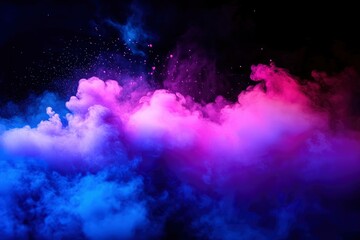 Color powder splash rainbow background paint holi smoke colour . Powder color splash explosion dust ink burst splatter white texture isolated black spray party blue wallpaper with generative ai