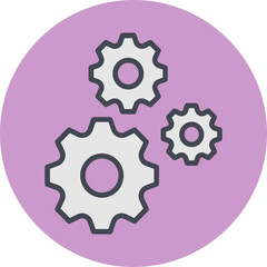 Wall Mural - Multiple Cogwheels Vector Icon