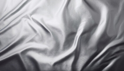 Wall Mural - wrinkled silver foil with a shiny metal texture background