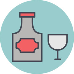 Sticker - Bottle of Rum Vector Icon