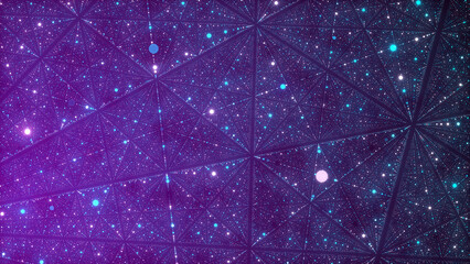 Aufkleber - Universe abstract color infinite space illustration. Futuristic stardust. 3D rendering.