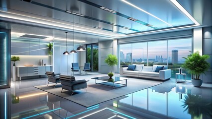 Modern interior concept with beautiful technology elements , Modern, interior, concept, beautiful, technology