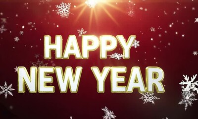 Wall Mural - A silver font with the words Happy New Year written in it. The font is large and bold, and the letters are spaced out evenly. The image is a stylized representation of the word 