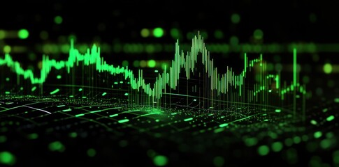 Poster - Abstract Green Digital Chart