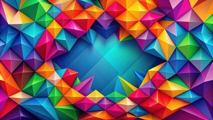 Fototapete - Abstract geometric shapes in vibrant colors creating a visually striking graphic art piece, geometric, abstract, vibrant, colorful