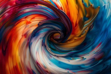 Poster - The sky is adorned with a captivating array of colorful swirls, blending hues in a stunning and artistic formation, Create a swirling vortex of colors that blend seamlessly. AI generated