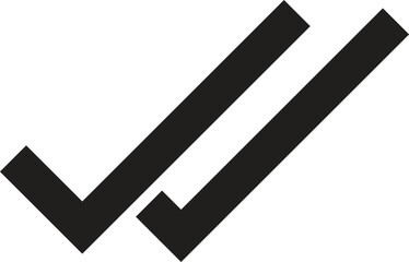 Poster - double checkmark icon isolated on white background . accepted icon . double tick icon vector