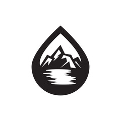 Wall Mural - set of mountain water drop logo vector icon illustration design