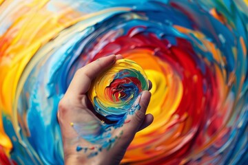 Poster - Create a swirling vortex of colors that blend seamlessly. AI generated