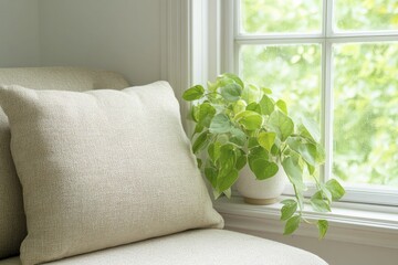 Sticker - Peaceful Presence in a Cozy Corner with Nature-Inspired Decor