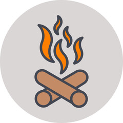 Wall Mural - Bonfire Vector Icon