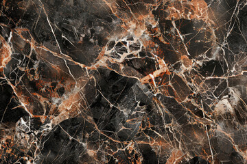 Poster - A black and brown marble wall with a lot of cracks and holes