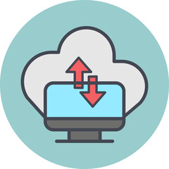 Sticker - Data Transfer Vector Icon