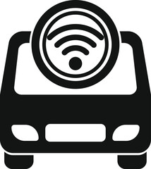 Poster - this simple icon depicts a car sharing service using wifi