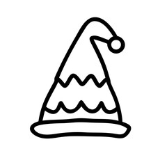 Wall Mural - Christmas Santa hat outline icon