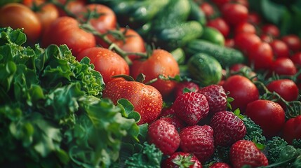 Wall Mural - Fresh Red and Green Produce