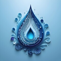 Wall Mural - water drop - quilling art 