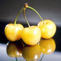 cherries on a black background