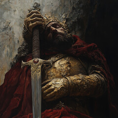 Wall Mural - king with sword