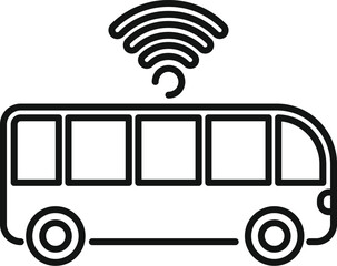 Poster - this icon depicts a bus receiving a wifi signal, representing the increasing availability of interne