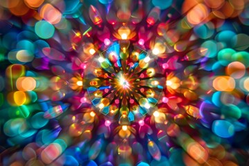 Poster - A stunning image featuring a multitude of colorful lights, enhancing the visual appeal with their vivid hues, Flashing lights creating a kaleidoscope of colors, AI generated