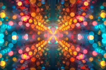 Poster - A stunning image featuring a multitude of colorful lights, enhancing the visual appeal with their vivid hues, Flashing lights creating a kaleidoscope of colors, AI generated