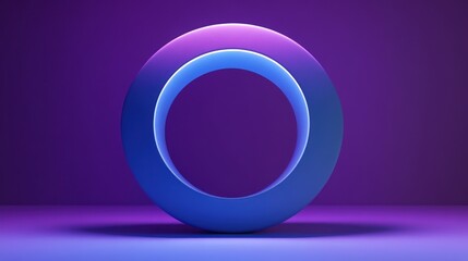 Wall Mural - Abstract Circle with Purple and Blue Neon Lighting