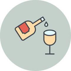 Sticker - Wine Pouring Vector Icon